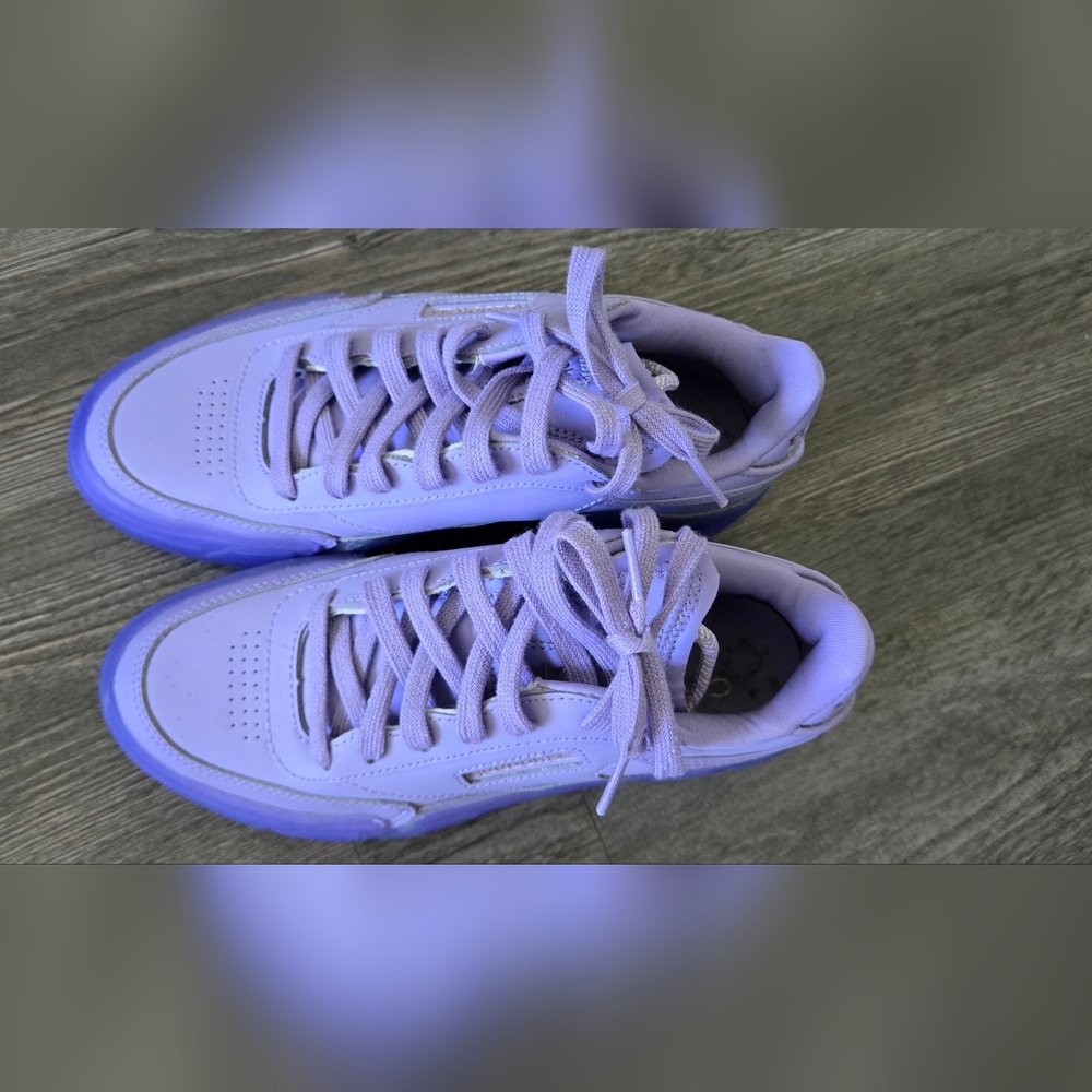 Limited Edition Reebok Club C Cardi Womens 4.5 Purple Platform Sneakers - Picture 9 of 11